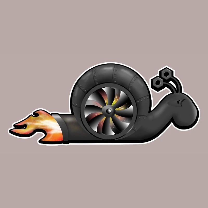 Snail with turbo engine and fire