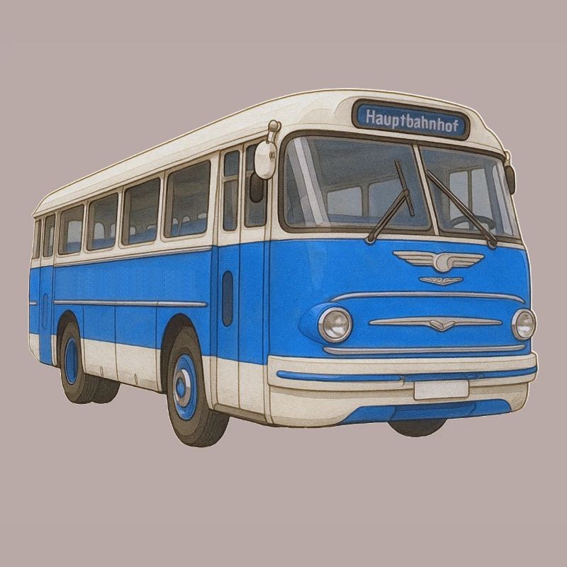 Alter blauer Bus