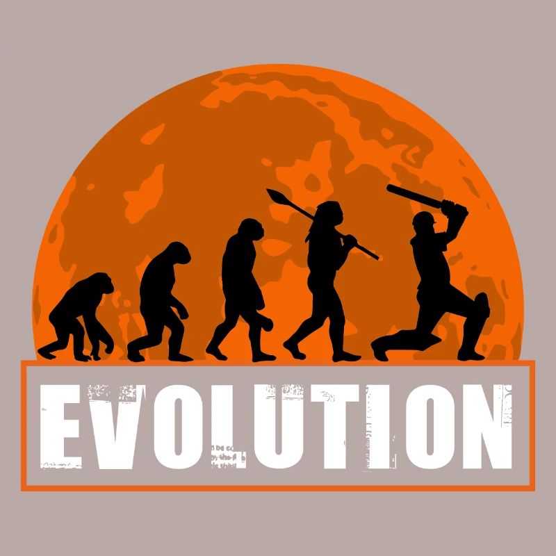 Lustig Cricket Mädchen Spieler Evolution Design Weiblich