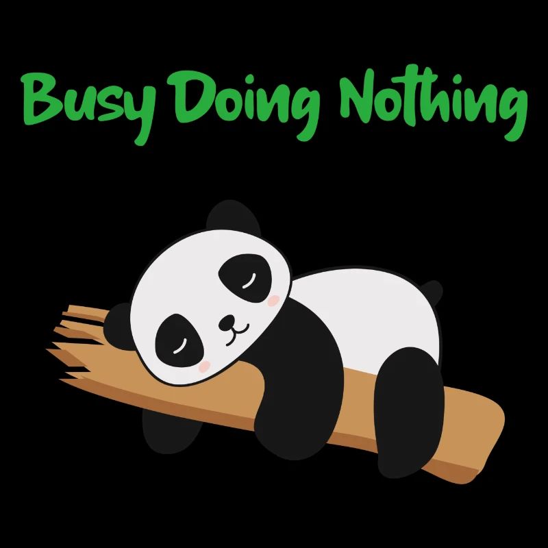 Busy Doing Nothing Panda in Baum
