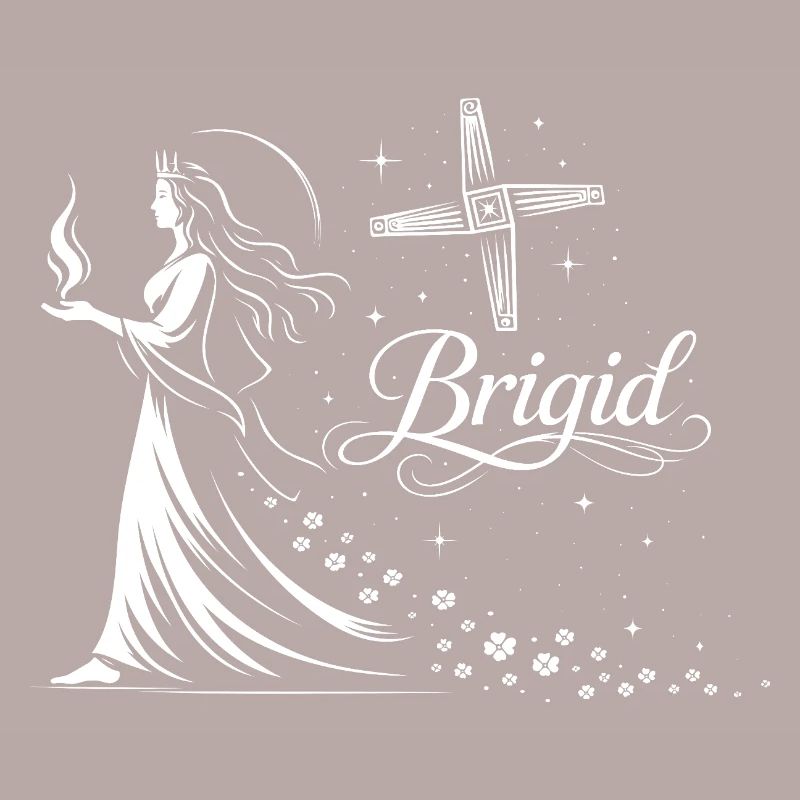 Imbolc Celtic Goddess Brigid with Flame