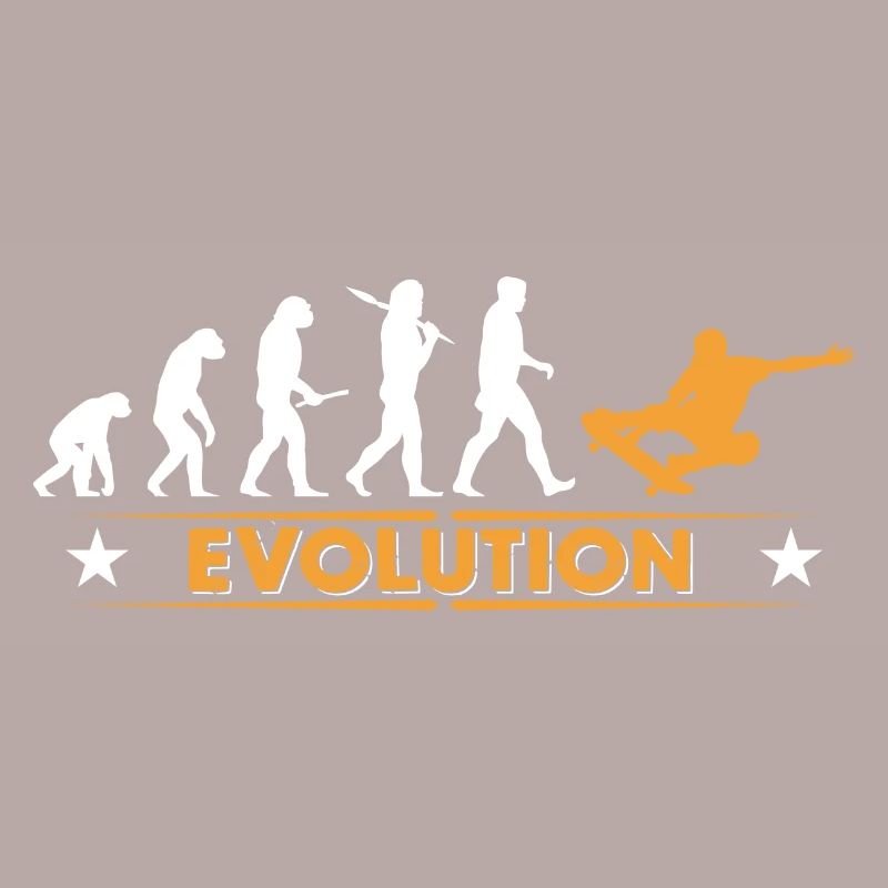 Skateboard Evolution - orange/weiss