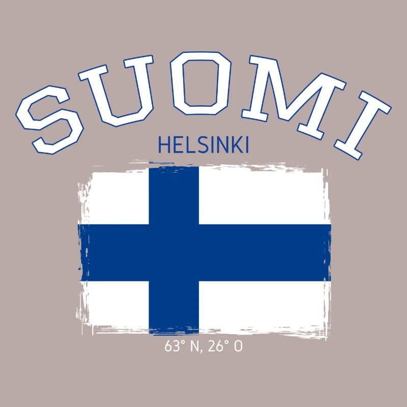 Drapeau de la Finlande avec référence à Helsinki