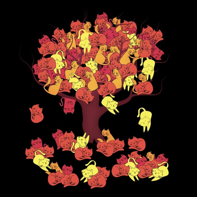 Arbre en Automne perdant ses Feuilles de Chat