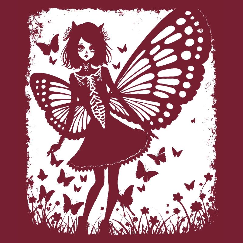 Fairycore Ästhetik Skelett Fee Goth Gothic G