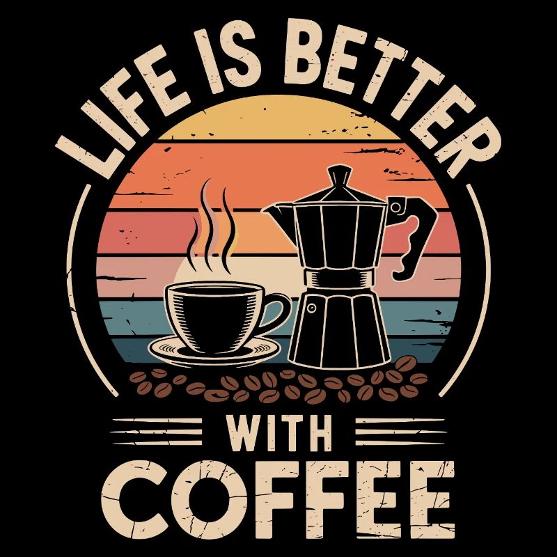 Joie de vivre with coffee illustration