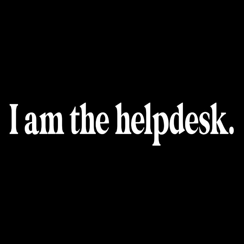Lustiger Tech-Computer-Programmierer Ich bin der Helpdesk