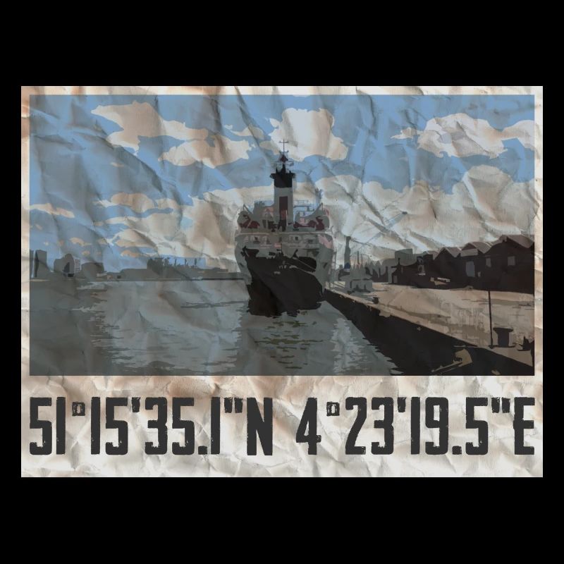 Conception du port d’Anvers avec coordonnées géographiques