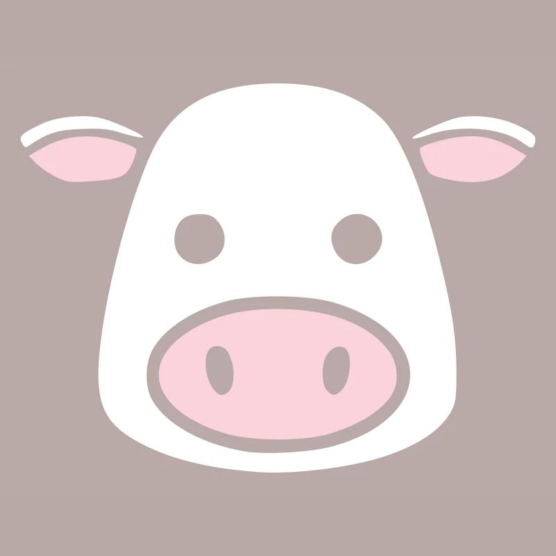 Cute Cow Head Face Comic Vector