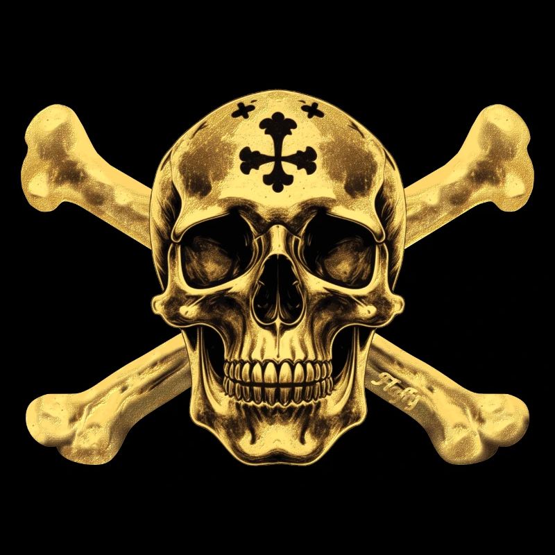 Crâne de pirate doré ☠
