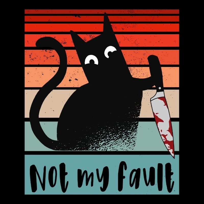Pas ma faute, chat innocent avec un couteau