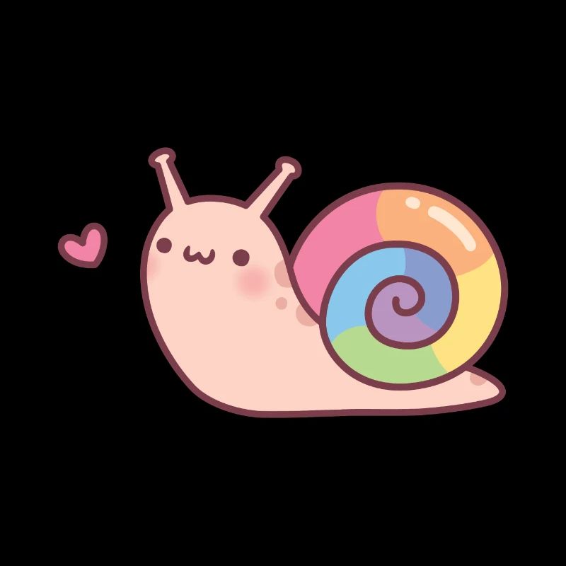 Cute Snail Rainbow Shell Doodle