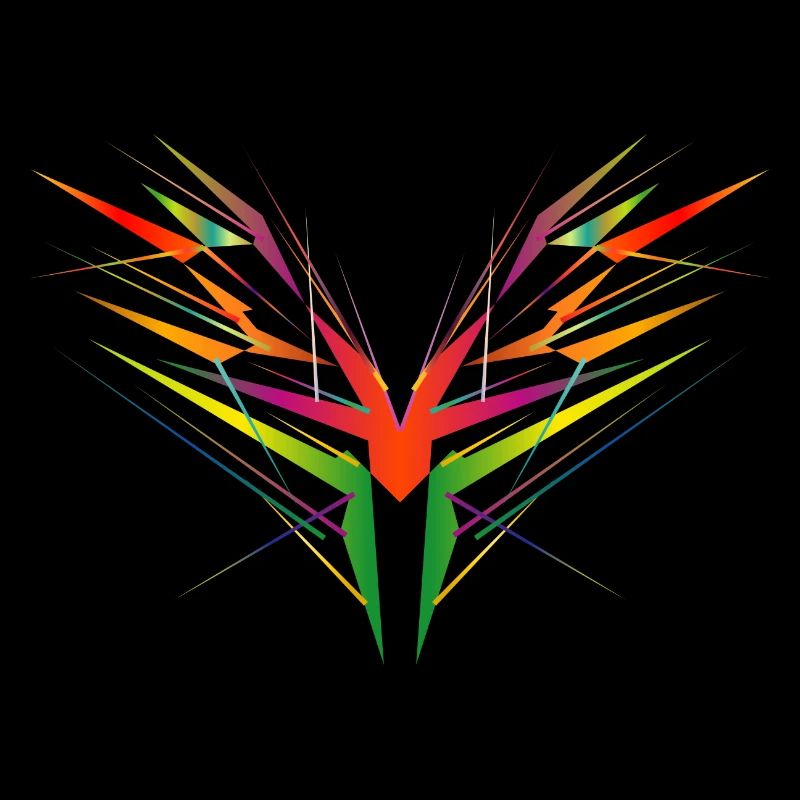 colorful abstract wing shape