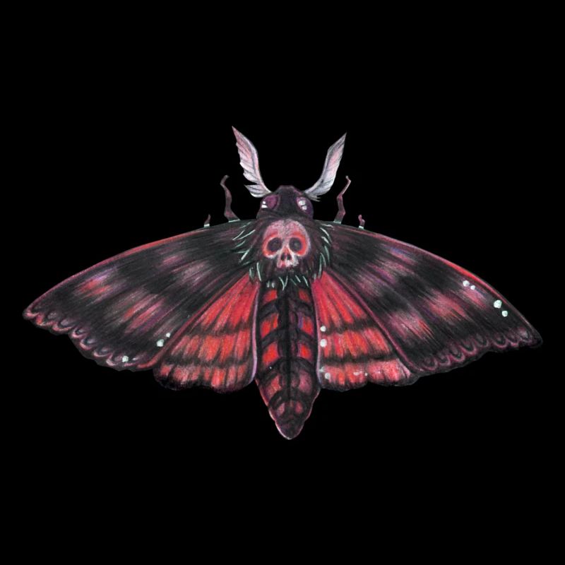 Schädel Totenkopf Motte düster Gothic Goth