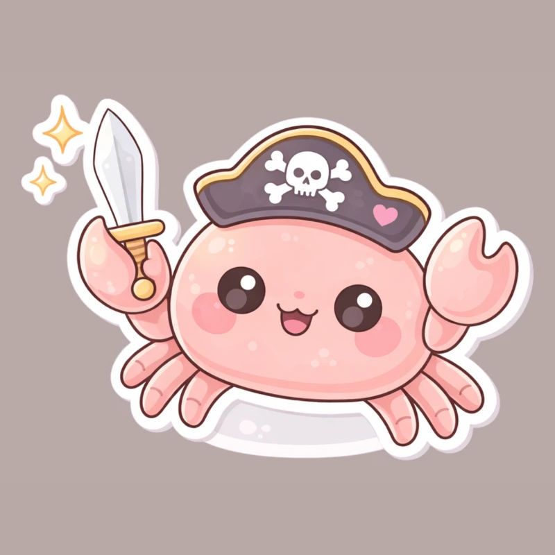 Crabe pirate avec épée