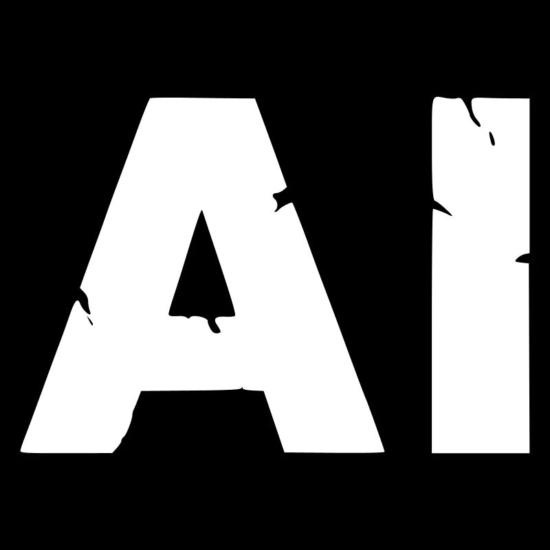 AI Artificial Intelligence Text Grunge Vektor