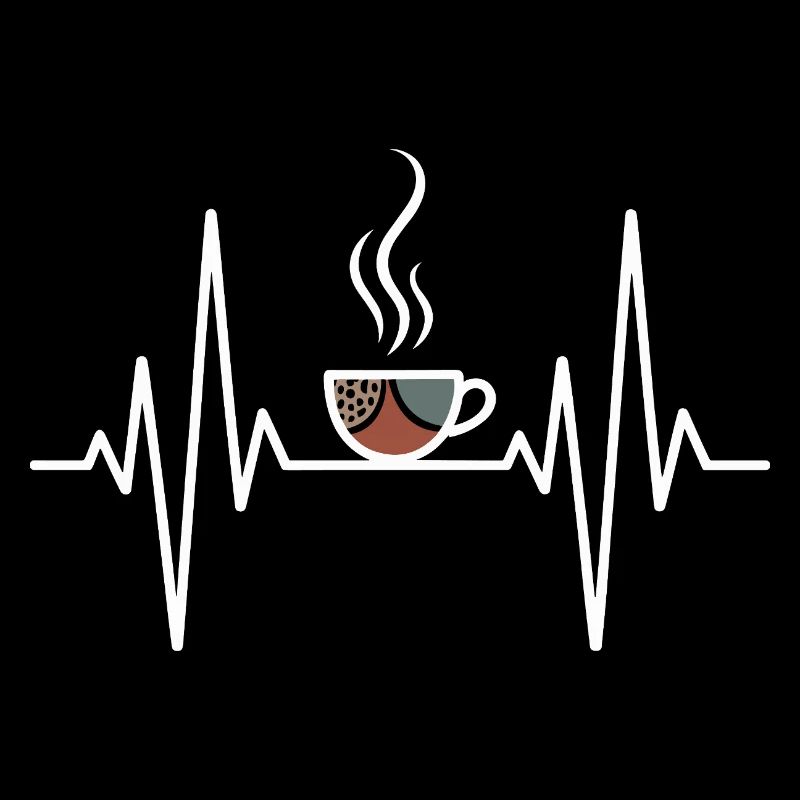 Conception de battement de cœur de café