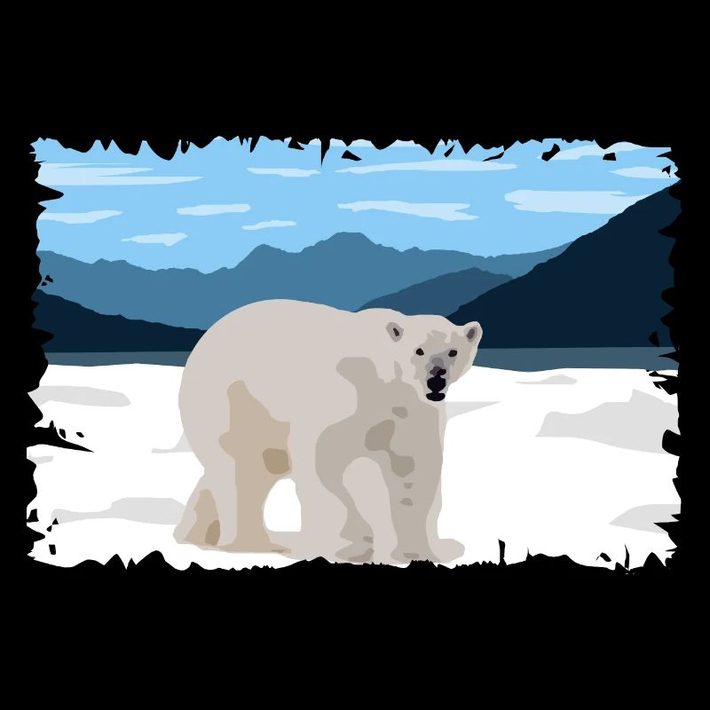 Eisbär auf der Eisschollen-Naturlandschaft