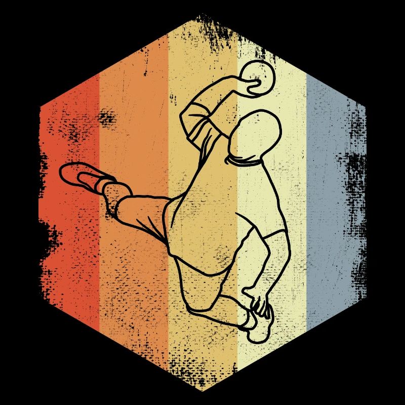 Vintage Handball Player Drawing