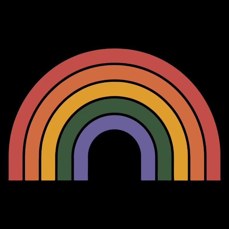 Retro Rainbow Arc Print