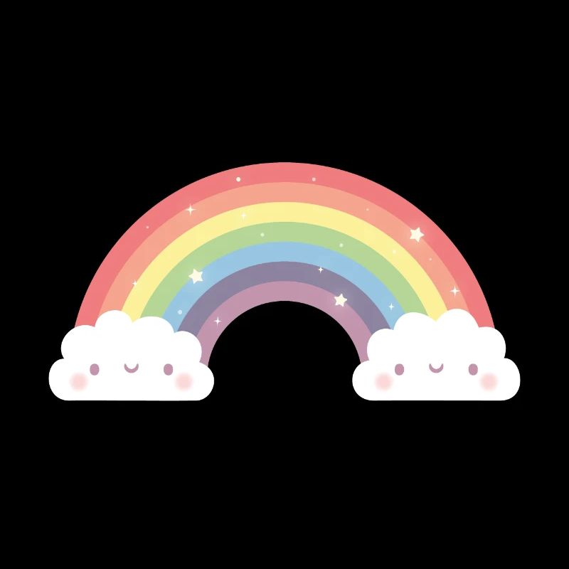 Nuages mignons et arc-en-ciel