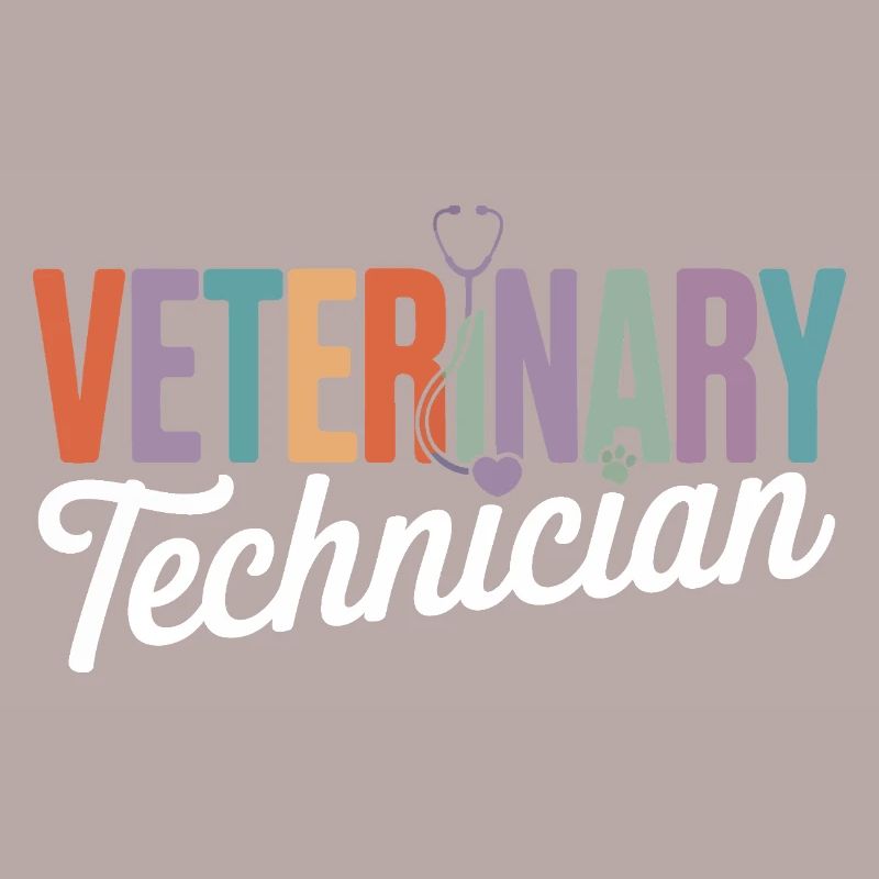 Veterinary Technician Rainbow Logo