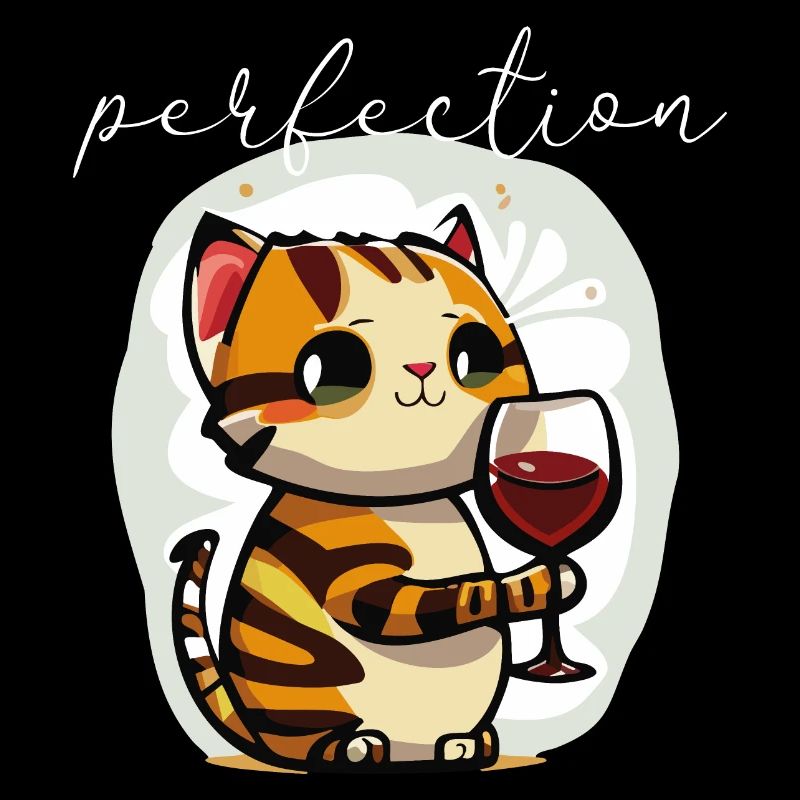 Süße Katze mit Rotwein