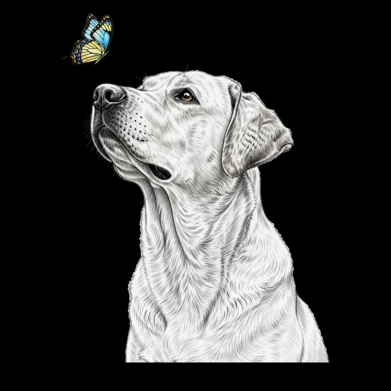 Labrador avec style papillon en forme de banksy