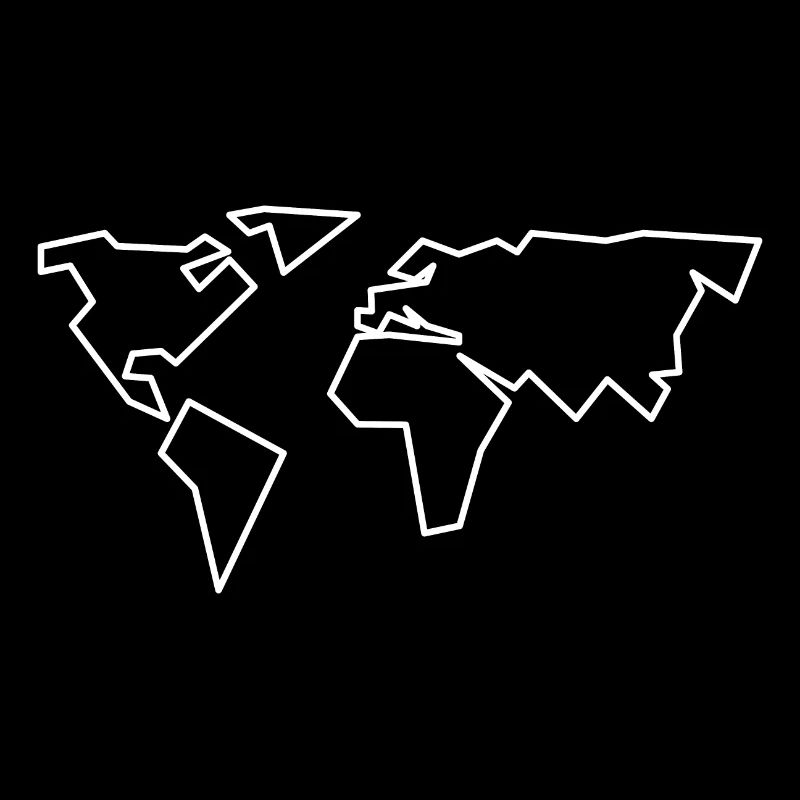 World map strongly stylized, geography