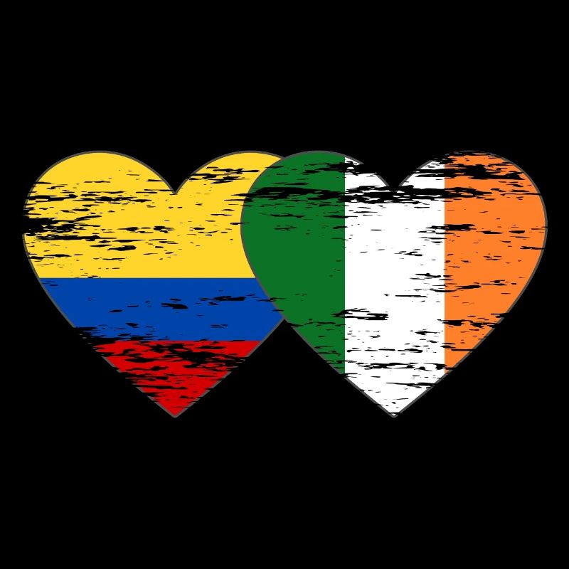 Colombie Irlande drapeau coeur utilisé