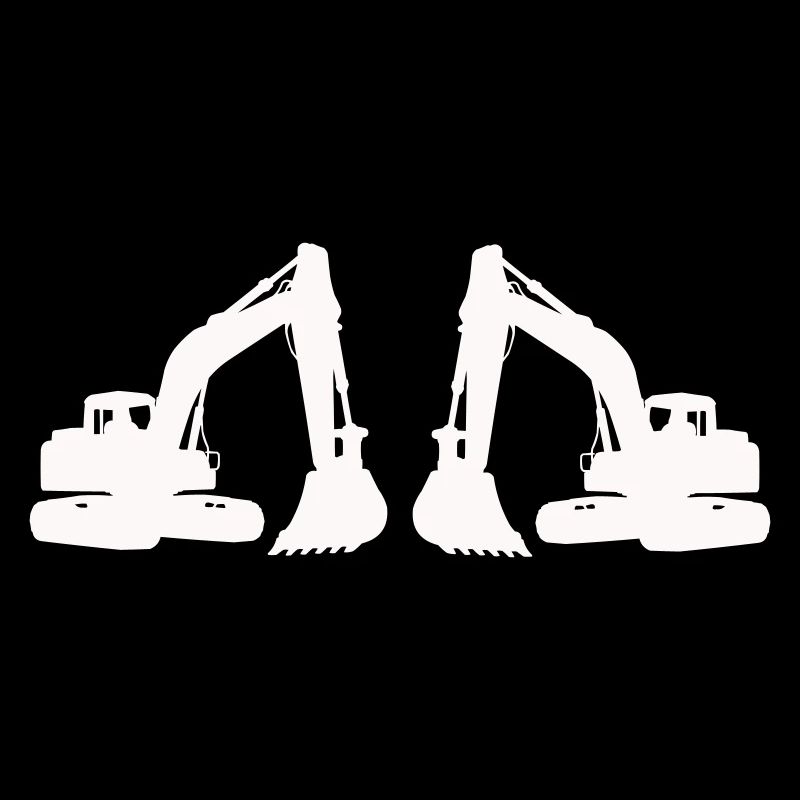 Silhouette de double excavatrice