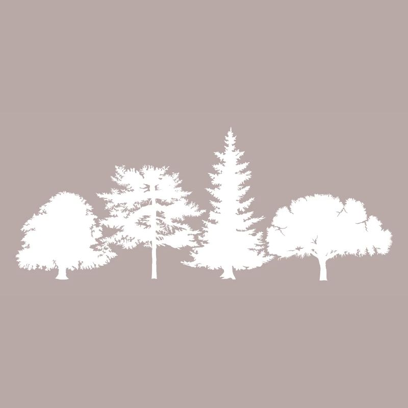 Tree Oak Birch Spruce Mixed Forest Symbol Logo icon