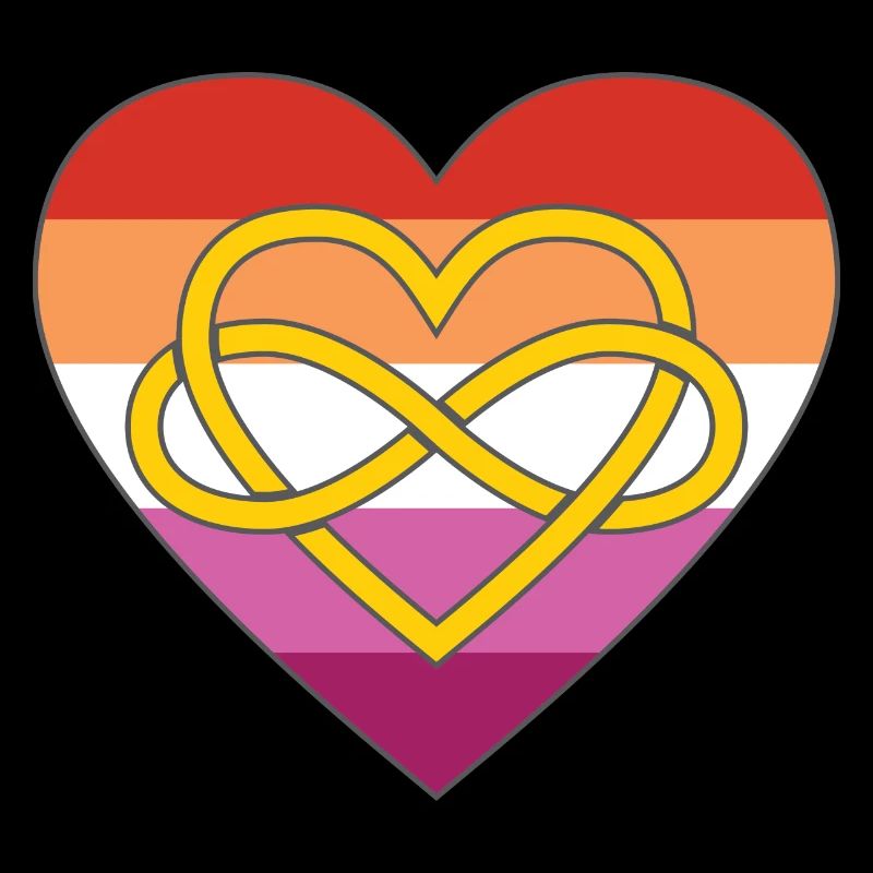 Polyamory Infinity Heart Lesbian Pride