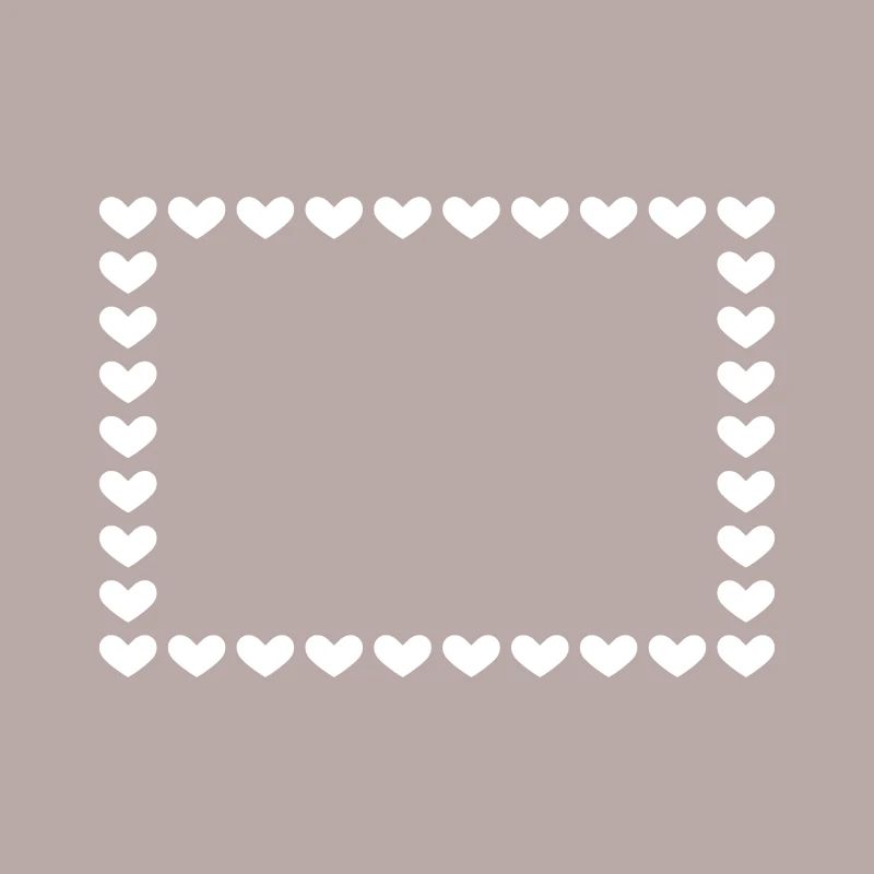 Rectangle frame heart customizable white