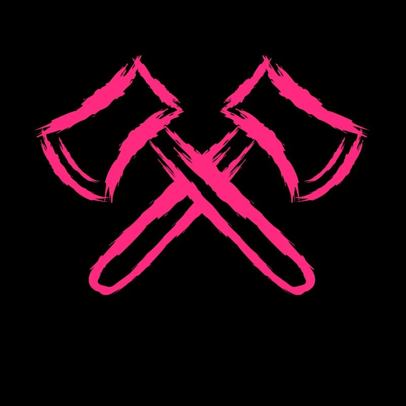 Axt Symbol Gekreuzte Äxte Rosa