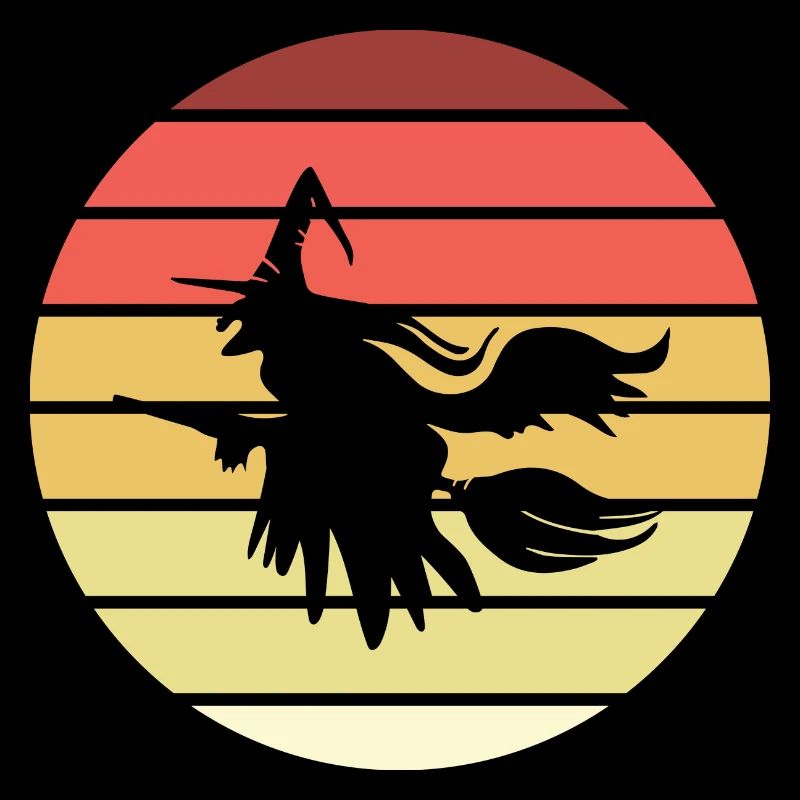 Witch's broom Helloween Retro Style Vintage