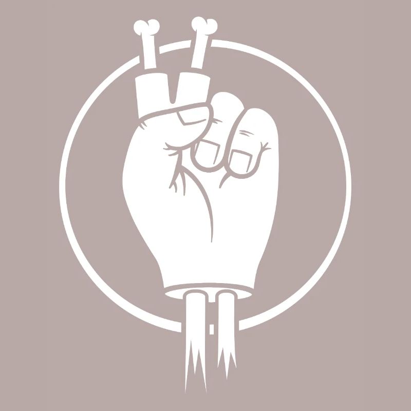 Siegeszeichenhand mit Knochenfingern