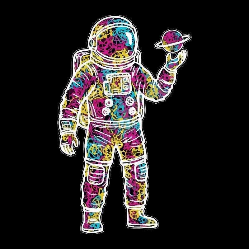 Astronaute Espace Scribble Planète Gribouillis