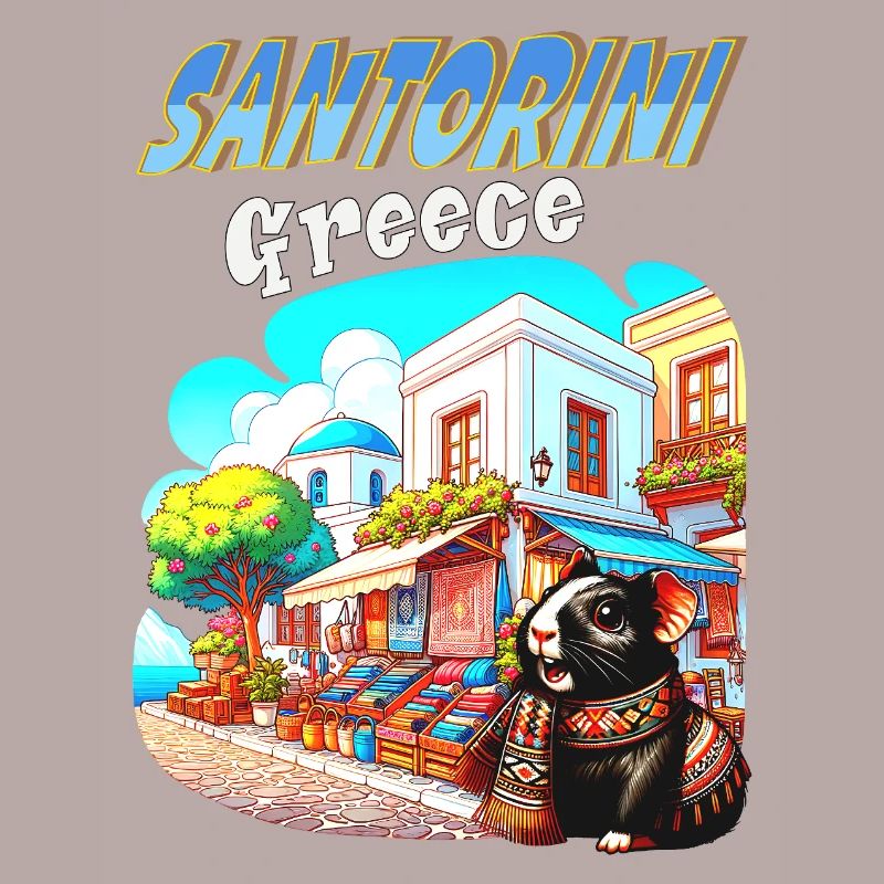Aventures de cochons d’Inde à Santorin, Grèce