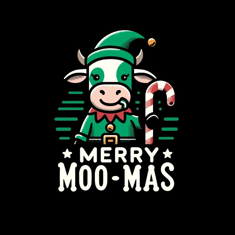 Conception de vache de Noël | Joyeux Moo-Mas
