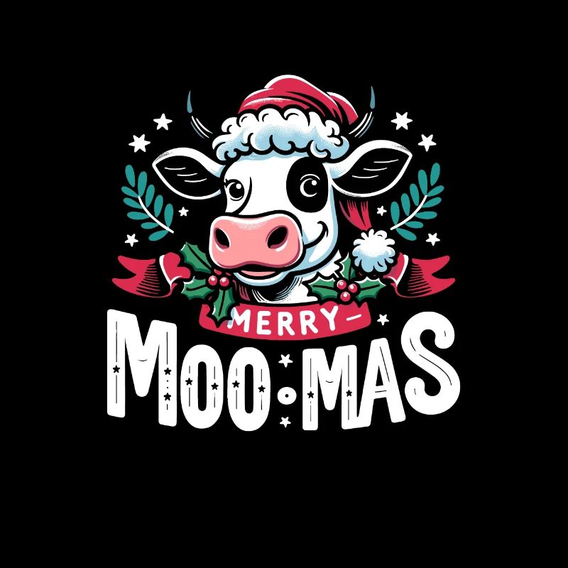 Conception de vache de Noël | Joyeux Moo-Mas