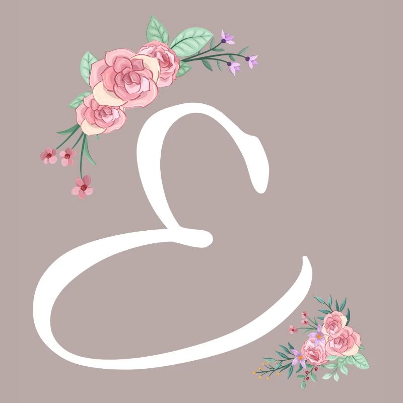Lettre e fleurs