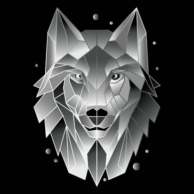 Wolf T-Shirt Polygon Geometrisch Geschenk