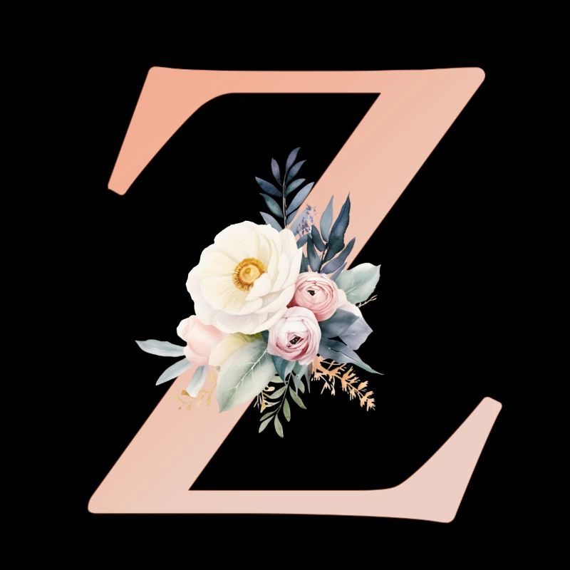 Z Monogram, Floral, Boho