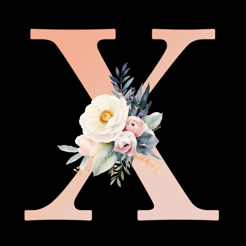 X monogramme, Floral, Boho