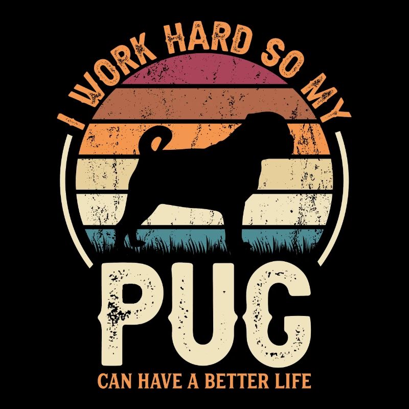 Hart Arbeiten - Retro Mops