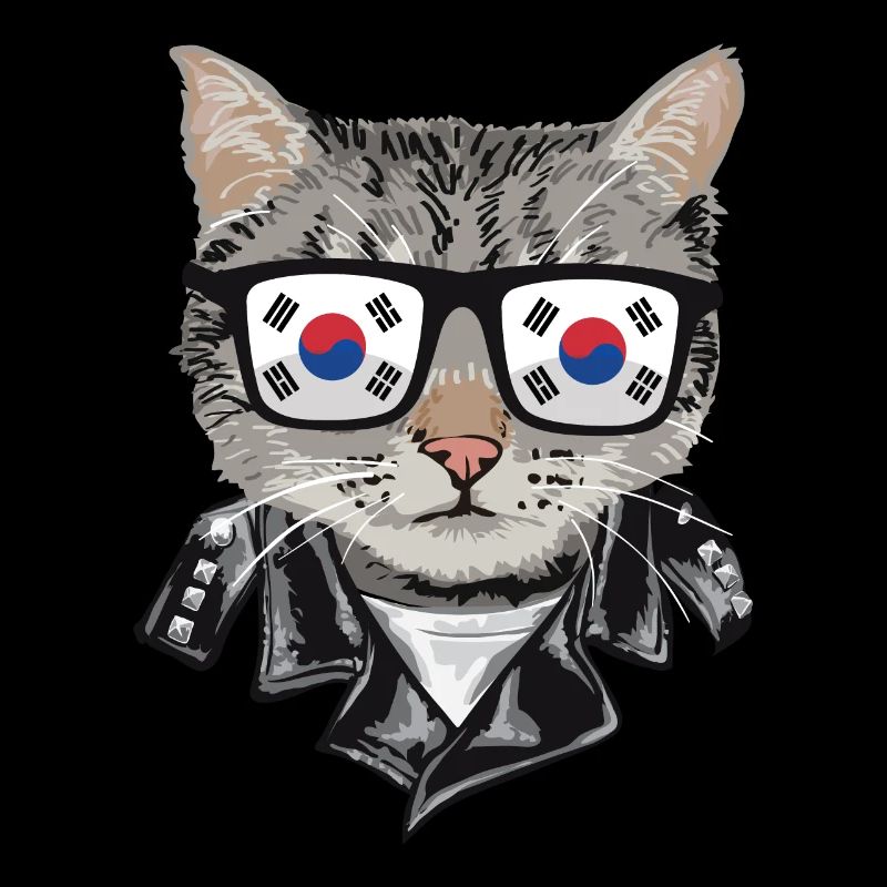 Lunettes de soleil pour chat avec drapeau sud-coréen