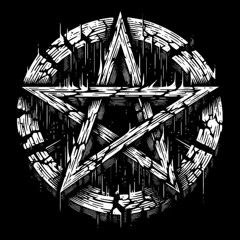 Torn Pentagram Occult Sign