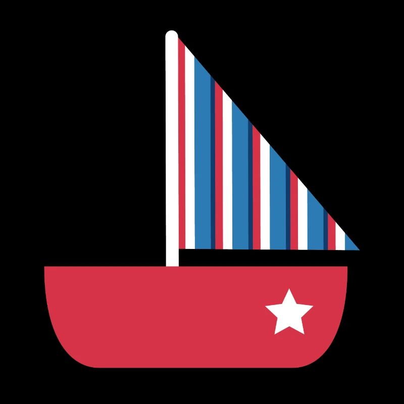 Kleines Segelboot mit Stern