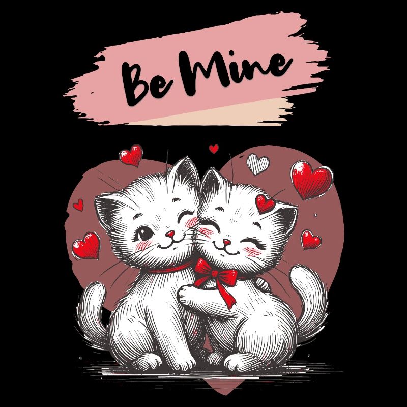 Sois à moi, câlins de chat avec des cœurs